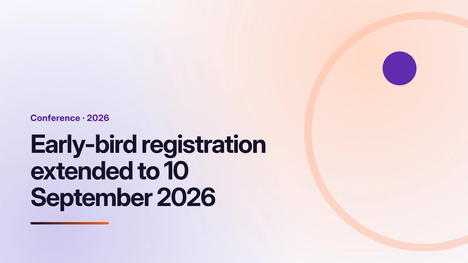 A title card in the chapter’s colours, carrying the words “Early-bird registration extended to 10 September 2026”.
